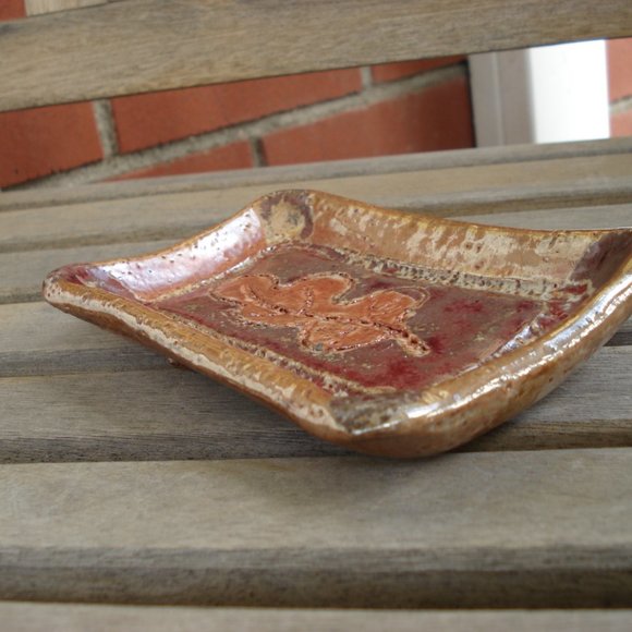 TRINKET RING DISH RECTANGULAR HANDMADE SIGNED - Picture 4 of 4